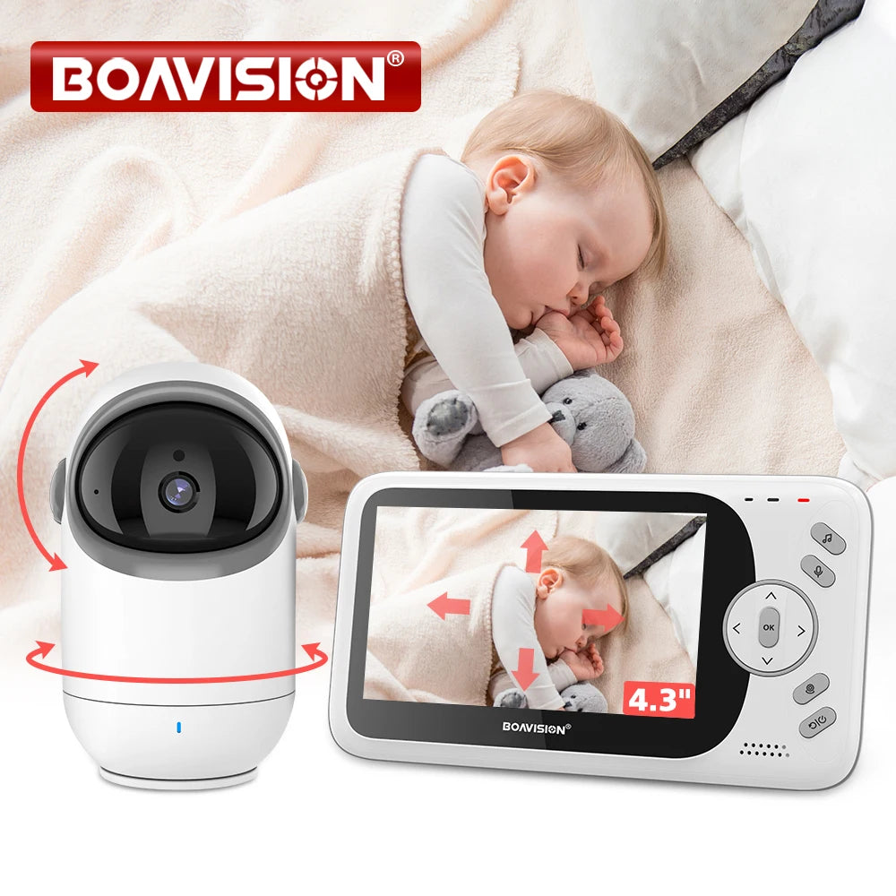 4.3 Inch Video Baby Monitor with Pan Tilt Camera 2.4G Wireless Two Way Audio Night Vision Security Camera Babysitter VB801