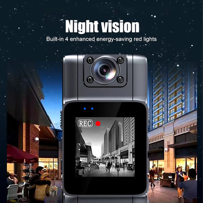 4K UHD Mini Body Camera with Audio and Video Recording 150°Wide Angle 180°Lens Rotatable 7 Hour Battery Life Wifi Video Camera